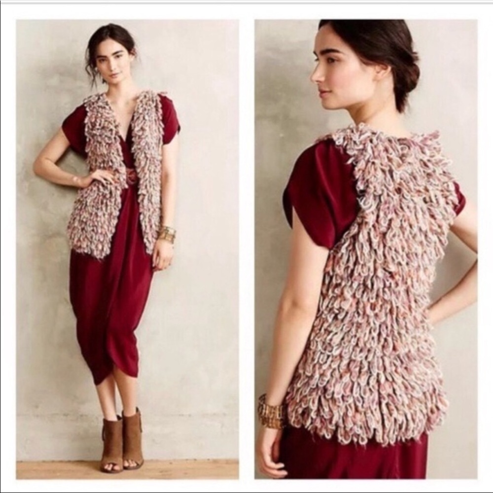 Anthropologie boho loop vest - Hand Knit By Dollie